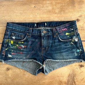 Kerri Rosenthal hand painted J Brand Denim shorts